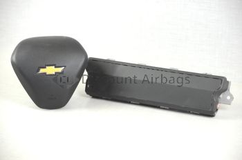 2016-2025 Chevrolet Malibu Driver Wheel + Left LH Knee Airbag Black Set Pair OEM