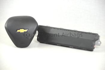 2016-2025 Chevrolet Malibu Driver Wheel + Left LH Knee Airbag Black Set Pair OEM