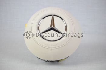 Driver Steering Wheel Airbag Leather Beige OEM