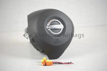 2020-2025 Nissan Versa Left Driver Wheel Airbag Black White Emblem Genuine OEM