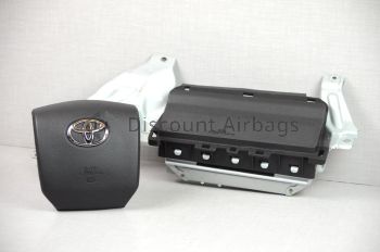 2012-2024 Toyota 4Runner Left Driver Wheel + Knee Airbag Set Pair Black OEM