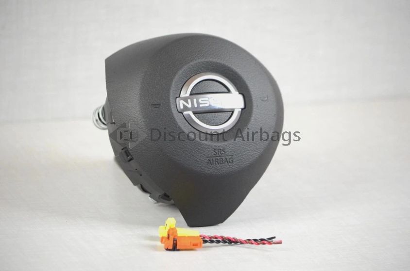 2017-2022 Nissan Rogue Sport Driver Wheel Airbag Black White Emblem w/ Plugs OEM