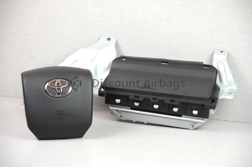 2012-2024 Toyota 4Runner Left Driver Wheel + Knee Airbag Set Pair Black OEM